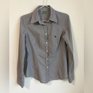 United Colors of Benetton Striped Buttoned Shirt Blouse Top
